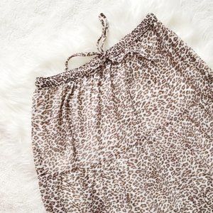 Aerie Leopard Midi Skirt